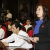 Đại biểu Quốc hội tỉnh Nam Định, bà Trần Thị Phương Hoa phát biểu ý kiến về dự án Luật Khiếu nại. (Ảnh: Doãn Tấn/TTXVN)