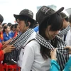 Các đại biểu thanh niên Đông Nam Á được chào đón trong ngày tới Thành phố Hồ Chí Minh. (Ảnh: Thanh Vũ/TTXVN)
