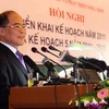 Phó Thủ tướng Nguyễn Sinh Hùng phát biểu chỉ đạo tại Hội nghị tổng kết ngành Nông nghiệp và Phát triển Nông thôn. (Ảnh: Đình Huệ/TTXVN)