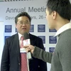 Chủ tịch SGI, Đặng Thành Tâm trả lời phỏng vấn của phóng viên TTXVN bên lề WEF. (Ảnh: Đức Hùng/Vietnam+)