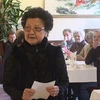 Bà Cécile Minh, Chủ tịch Hội Ái hữu Pháp-Việt phát biểu tại buổi gặp gỡ. (Nguồn: PV thường trú tại Paris)