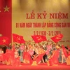 Biểu diễn văn nghệ chào mừng tại Lễ míttinh kỷ niệm 81 năm ngày thành lập Đảng. (Ảnh: Thống Nhất/TTXVN)