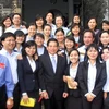 Chủ tịch nước Nguyễn Minh Triết đến thăm và chúc Tết Eximbank Việt Nam. (Ảnh: Hoàng Hải/TTXVN)