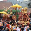 Lễ hội pháo Đồng Kỵ (Tiên Sơn - Bắc Ninh). (Ảnh: Hoàng Hùng/TTXVN) 