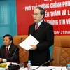 Phó Thủ tướng Nguyễn Thiện Nhân đến thăm và làm việc với Bộ Thông tin và Truyền thông. ( Ảnh: Minh Tú/TTXVN)