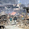 Thị trấn Otsuchi ở tỉnh Iwate, Nhật Bản tan hoang sau động đất. (Nguồn: Getty Images)