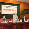 Tổng Bí thư, Chủ tịch Quốc hội, Chủ tịch Hội đồng bầu cử Nguyễn Phú Trọng phát biểu tại phiên họp. (Ảnh: Trí Dũng/TTXVN)
