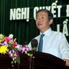 Ông Đinh Thế Huynh, Ủy viên Bộ Chính trị, Bí thư Trung ương Đảng, Trưởng ban Tuyên giáo Trung ương phát biểu tại hội nghị. (Ảnh: Thế Duyệt/TTXVN)