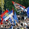 Biểu tình rầm rộ ở Belgrade phản đối việc bắt giữ ông Ratko Mladic. (Nguồn: Reuters)