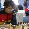 Kỳ thủ Nguyễn Ngọc Trường Sơn là một trong những kỳ thủ hàng đầu tham dự giải cờ vua nhanh, chớp nhoáng toàn quốc. (Ảnh: Quốc Khánh/TTXVN)