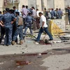 Hiện trường vụ đánh bom xe liều chết ở Basra. (Nguồn: Getty Images)