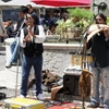 Các nghệ sỹ trình diễn âm nhạc tại một điểm công cộng ở Geneva. (Ảnh: Đức Hùng/Vietnam+)