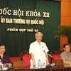 Tổng Bí thư, Chủ tịch Quốc hội Nguyễn Phú Trọng chủ trì phiên họp thứ 42, Ủy ban Thường vụ Quốc hội. (Ảnh: Trí Dũng/TTXVN)