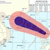 Vị trí và dự báo đường đi cơn bão Nock-Ten. (Nguồn: nchmf.gov.vn)