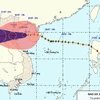 Vị trí tâm bão số 3 lúc 7 giờ sáng 30/7 và dự báo đường đi của cơn bão. (Nguồn: nchmf.gov.vn)