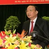Ông Tô Huy Rứa, Ủy viên Bộ Chính trị, Bí thư Trung ương Đảng, Trưởng Ban Tổ chức Trung ương phát biểu tại hội nghị. (Ảnh: Thống Nhất/TTXVN)