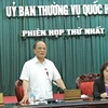 Chủ tịch Quốc hội Nguyễn Sinh Hùng phát biểu bế mạc. (Ảnh: Nhan Sáng/TTXVN)