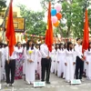 Học sinh trường THPT Việt Đức (Hà Nội) trong ngày khai giảng năm học mới. (Ảnh: Bích Ngọc/TTXVN)