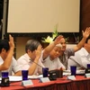100% đại diện các câu lạc bộ biểu quyết đồng thuận với phương án lập công ty cổ phần bóng đá chuyên nghiệp Việt Nam. (Nguồn: sgtt.vn) 