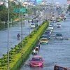 Cảnh ngập lụt tại thủ đô Bangkok ngày 23/10. (Nguồn: AFP/TTXVN)