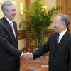 Thứ trưởng Ngoại giao Mỹ William Burns gặp Ủy viên Quốc vụ Đới Bỉnh Quốc. (Nguồn: news.xinhuanet.com)