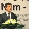 Thái tử Frederik phát biểu tại Lễ kỷ niệm 40 năm quan hệ ngoại giao Việt Nam-Đan Mạch ở Thành phố Hồ Chí Minh. (Ảnh: Thanh Vũ/TTXVN)