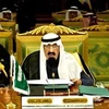Quốc vương Arập Xêút Abdullah phát biểu khai mạc Hội nghị GCC. (Nguồn: Reuters)