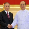 Ủy viên Quốc vụ Trung Quốc Đới Bỉnh Quốc gặp Tổng thống Myanmar Thein Sein. (Nguồn: xinhuanet.com)