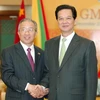 Thủ tướng Nguyễn Tấn Dũng gặp Ủy viên Quốc vụ Trung Quốc Đới Bỉnh Quốc. (Ảnh: Đức Tám/TTXVN)