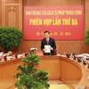 Chủ tịch nước Trương Tấn Sang, Trưởng Ban chỉ đạo cải cách tư pháp Trung ương, chủ trì phiên họp. (Ảnh: Nguyễn Khang/TTXVN)