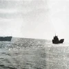 Biên đội gồm ba tàu 673, 674, 675 chở quân ra giải phóng Trường Sa. (Ảnh: tư liệu Bảo tàng Hải quân).