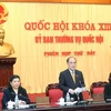 Chủ tịch Quốc hội Nguyễn Sinh Hùng chủ trì và phát biểu khai mạc phiên họp. (Ảnh: Nhan Sáng/TTXVN)