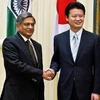 Ngoại trưởng Ấn Độ S.M. Krishna gặp Ngoại trưởng Nhật Bản Koichiro Gemba tại New Delhi, ngày 29/4. (Nguồn: Getty Images) 