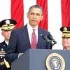 Tổng thống Mỹ Barack Obama phát biểu tại buổi lễ nhân "Ngày Tưởng nhớ" tổ chức ở Nghĩa trang Quốc gia Arlington. (Nguồn: Getty Images)