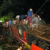 Hiện trường vụ tai nạn thương tâm ngày 17/5 ở cầu Srêpôk. (Nguồn: TTXVN)
