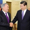 Phó Chủ tịch nước Trung Quốc Tập Cận Bình gặp Tổng thống Kazakhstan Nursultan Nazarbayev, ngày 6/6, tại Bắc Kinh. (Nguồn: News.cn) 
