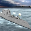 Phác họa tàu chiến DDG-1000 lớp Zumwalt. (Nguồn: Internet) 