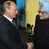 Tổng thống Nga Putin gặp Thủ tướng Ấn Độ Manmohan Singh bên lề Hội nghị G-20. (Nguồn: Getty Images)