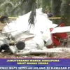 Hiện trường vụ tai nạn máy bay. (Nguồn: chụp lai từ kênh TV3-Malaysia)