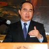 Phó Thủ tướng Nguyễn Thiện Nhân phát biểu tại Phòng Thương mại Thụy Sĩ-châu Á. (Ảnh: Lê Thanh/Vietnam+)