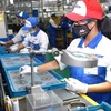 Dây chuyền sản xuất, lắp ráp bộ ly hợp Công ty trách nhiệm hữu hạn EXEDY Việt Nam (vốn đầu tư Nhật Bản). (Ảnh : Danh Lam/TTXVN)