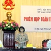 Phó Chủ tịch Quốc hội Nguyễn Thị Kim Ngân phát biểu tại phiên họp. (Ảnh: Trọng Đức/TTXVN)