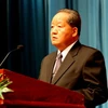 Phó Thủ tướng Lào Asang Laoly phát biểu tại buổi míttinh. (Ảnh: Hoàng Chương/Vietnam+)