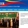 Giao diện trang web Ủy ban liên chính phủ về nhân quyền ASEAN (AICHR). 