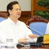 Thủ tướng Nguyễn Tấn Dũng phát biểu kết luận Phiên họp thường kỳ tháng 10 của Chính phủ. (Ảnh: Dương Giang/TTXVN)