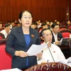 Đại biểu Quốc hội Võ Thị Dung phát biểu ý kiến. (Ảnh: Dương Giang/TTXVN)