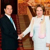 Thủ tướng Nguyễn Tấn Dũng hội kiến với Chủ tịch Hội đồng Liên bang Nga V.I. Matvienko thăm chính thức Việt Nam. (Ảnh: Đức Tám/TTXVN)