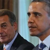 Lãnh đạo phe Cộng hòa, Chủ tịch Hạ viện Mỹ John Boehner (trái) và Tổng thống Mỹ Obama. (Nguồn: Getty Images)