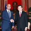 Chủ tịch nước Trương Tấn Sang tiếp Ngài Laurent Salvador Lamothe, Thủ tướng Chính phủ Cộng hòa Haiti đang ở thăm chính thức Việt Nam. (Ảnh: Nguyễn Khang/TTXVN)