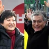 Bà Park Geun-hye (trái) và ông Moon Jae-in. (Nguồn: Yonhap) 